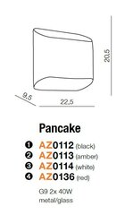 Azzardo sieninis šviestuvas Pancake Orange kaina ir informacija | Sieniniai šviestuvai | pigu.lt