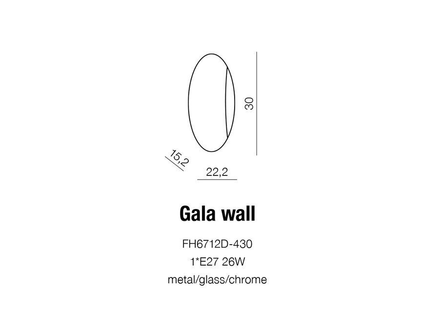 Azzardo sieninis šviestuvas Gala kaina ir informacija | Sieniniai šviestuvai | pigu.lt