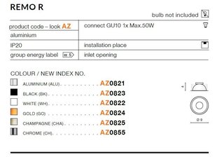 Azzardo рамка для лампочки Remo R Chrome цена и информация | Монтируемые светильники, светодиодные панели | pigu.lt