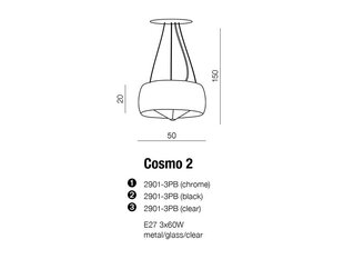 Azzardo pakabinamas šviestuvas Cosmo 2 Transparent kaina ir informacija | Pakabinami šviestuvai | pigu.lt