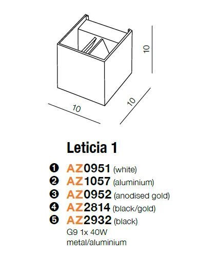 Azzardo sieninis šviestuvas Leticia White цена и информация | Sieniniai šviestuvai | pigu.lt