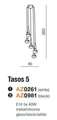 Azzardo подвесной светильник Tasos 5 Black цена и информация | Люстры | pigu.lt