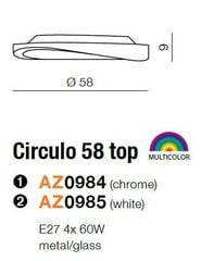 Azzardo настенный светильник Circulo 58 Top Chrome цена и информация | Azzardo Мебель и домашний интерьер | pigu.lt