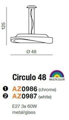 Azzardo pakabinamas šviestuvas Circulo 48 Chrome kaina ir informacija | Pakabinami šviestuvai | pigu.lt