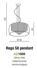 Azzardo подвесной светильник Rego 50 цена и информация | Подвесной светильник | pigu.lt