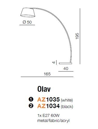 Azzardo toršeras Olav Black цена и информация | Toršerai | pigu.lt