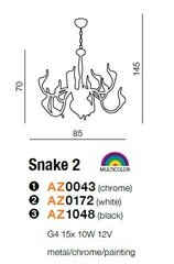 Azzardo pakabinamas šviestuvas Snake 2 Black kaina ir informacija | Pakabinami šviestuvai | pigu.lt