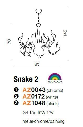 Azzardo pakabinamas šviestuvas Snake 2 Black цена и информация | Pakabinami šviestuvai | pigu.lt