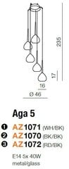 Azzardo подвесной светильник Aga 5 Black цена и информация | Люстры | pigu.lt