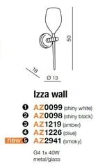 Azzardo sieninis šviestuvas Izza Green kaina ir informacija | Sieniniai šviestuvai | pigu.lt
