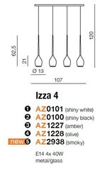 Azzardo подвесной светильник Izza 4 Orange цена и информация | Люстры | pigu.lt