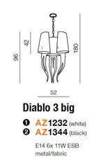 Azzardo подвесной светильник Diablo 3 Big White цена и информация | Подвесной светильник | pigu.lt
