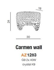 Azzardo sieninis šviestuvas Carmen kaina ir informacija | Sieniniai šviestuvai | pigu.lt