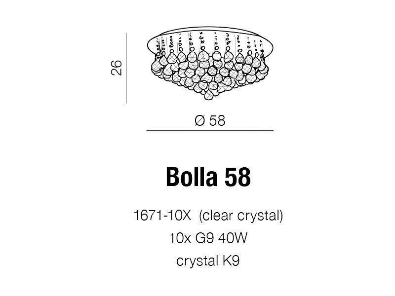 Azzardo šviestuvas Bolla 58 AZ1288 цена и информация | Lubiniai šviestuvai | pigu.lt