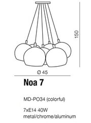 Azzardo светильник Noa 7 AZ1324 цена и информация | Подвесной светильник | pigu.lt