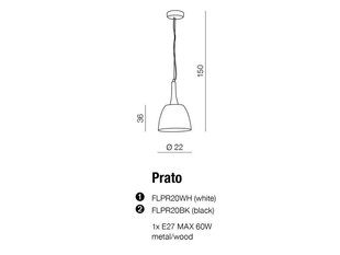 Azzardo šviestuvas Prato AZ1333 kaina ir informacija | Pakabinami šviestuvai | pigu.lt