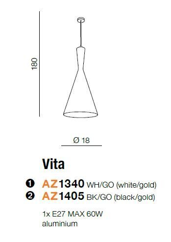 Azzardo šviestuvas Vita AZ1340 kaina ir informacija | Pakabinami šviestuvai | pigu.lt