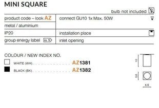 Azzardo šviestuvas Mini Square AZ1382 kaina ir informacija | Lubiniai šviestuvai | pigu.lt