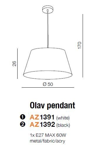 Azzardo šviestuvas Olav AZ1392 kaina ir informacija | Pakabinami šviestuvai | pigu.lt