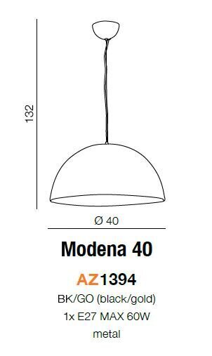 Azzardo šviestuvas Modena 40 AZ1394 kaina ir informacija | Pakabinami šviestuvai | pigu.lt