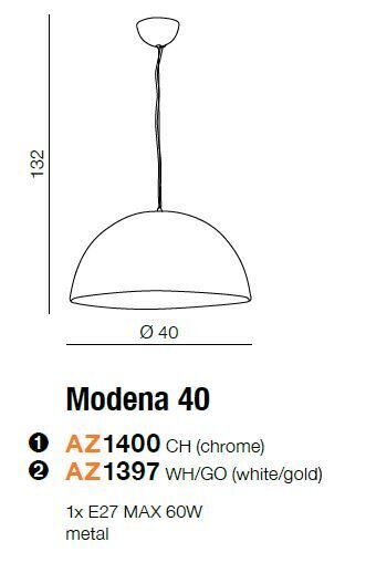 Azzardo šviestuvas Modena 40 AZ1397 цена и информация | Pakabinami šviestuvai | pigu.lt