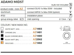 Azzardo встраиваемый светильник Midst Chrome цена и информация | Монтируемые светильники, светодиодные панели | pigu.lt