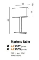 Azzardo настольная лампа Martens White цена и информация | Настольные светильники | pigu.lt