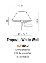 Azzardo sieninis šviestuvas Trapezio kaina ir informacija | Sieniniai šviestuvai | pigu.lt