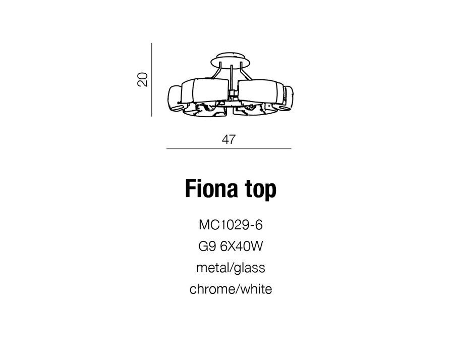 Azzardo lubinis šviestuvas Fiona Top kaina ir informacija | Lubiniai šviestuvai | pigu.lt
