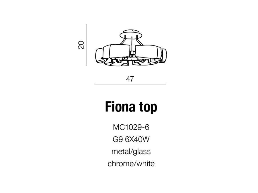 Azzardo lubinis šviestuvas Fiona Top цена и информация | Lubiniai šviestuvai | pigu.lt