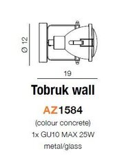 Azzardo sieninis šviestuvas Tobruk Grey kaina ir informacija | Sieniniai šviestuvai | pigu.lt