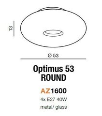 Azzardo lubinis šviestuvas Optimus 53 kaina ir informacija | Lubiniai šviestuvai | pigu.lt