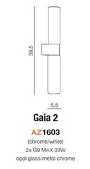 Azzardo настенный светильник AZ1603 Gaia 2 цена и информация | Настенные светильники | pigu.lt