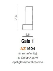 Azzardo настенный светильник AZ1604 Gaia 1 цена и информация | Настенные светильники | pigu.lt