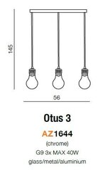 Azzardo pakabinamas šviestuvas AZ1644 Otus 3 kaina ir informacija | Pakabinami šviestuvai | pigu.lt