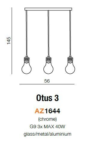 Azzardo pakabinamas šviestuvas AZ1644 Otus 3 kaina ir informacija | Pakabinami šviestuvai | pigu.lt