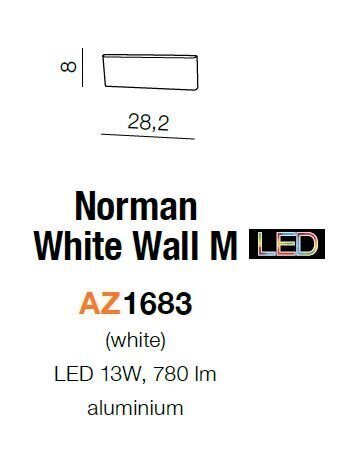 Azzardo sieninis šviestuvas AZ1683 Norman цена и информация | Sieniniai šviestuvai | pigu.lt