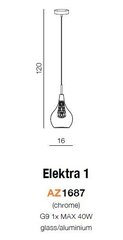 Azzardo подвесной светильник AZ1687 Elektra 1 цена и информация | Люстры | pigu.lt