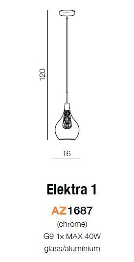 Azzardo pakabinamas šviestuvas AZ1687 Elektra 1 kaina ir informacija | Pakabinami šviestuvai | pigu.lt