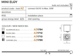 Azzardo lubinis šviestuvas AZ1754 Mini Eloy kaina ir informacija | Lubiniai šviestuvai | pigu.lt