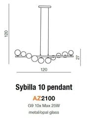 Azzardo подвесной светильник Sybilla 10 AZ2100 цена и информация | Люстры | pigu.lt