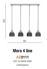 Azzardo подвесной светильник Mora 4 AZ2111 цена и информация | Люстры | pigu.lt