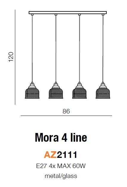Azzardo pakabinamas šviestuvas Mora 4 AZ2111 kaina ir informacija | Pakabinami šviestuvai | pigu.lt