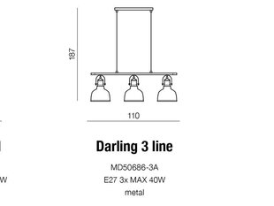 Azzardo подвесной светильник Darling 3 AZ2144 цена и информация | Люстры | pigu.lt