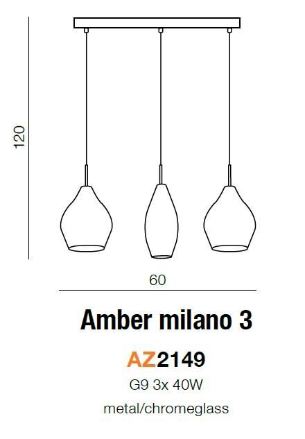 Azzardo pakabinamas šviestuvas Milano 3 AZ2149 kaina ir informacija | Pakabinami šviestuvai | pigu.lt