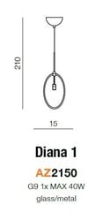 Azzardo pakabinamas šviestuvas Diana 1 AZ2150 kaina ir informacija | Pakabinami šviestuvai | pigu.lt