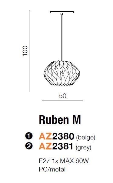 Azzardo pakabinamas šviestuvas Ruben M AZ2381 kaina ir informacija | Pakabinami šviestuvai | pigu.lt