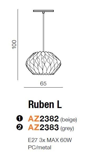 Azzardo pakabinamas šviestuvas Ruben L AZ2383 kaina ir informacija | Pakabinami šviestuvai | pigu.lt