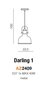 Azzardo pakabinamas šviestuvas Darling 1 AZ2409 kaina ir informacija | Pakabinami šviestuvai | pigu.lt