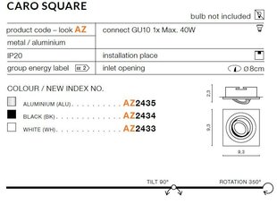 Azzardo встраиваемый светильник Caro Square AZ2435 цена и информация | Монтируемые светильники, светодиодные панели | pigu.lt